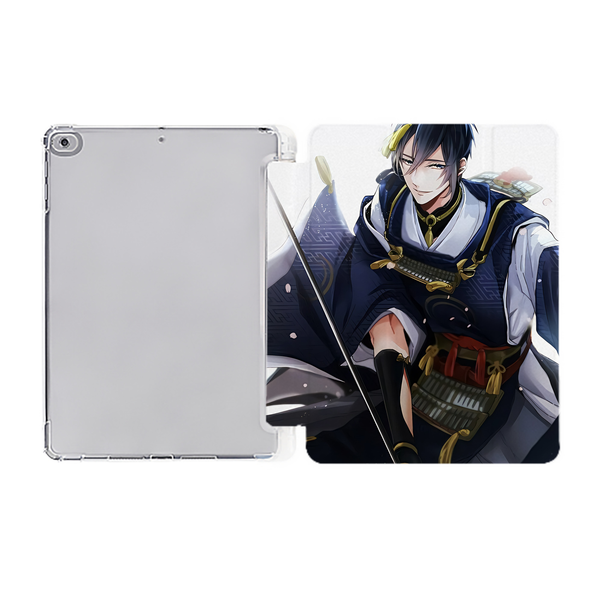 （画像用） 刀剣乱舞 Touken Ranbu IPad ケース ペン収納付き 三つ折りスタンド PUレザー×シリコン 対応機種9.5/10.5/10.9インチ
